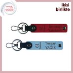 MiaWiki 61 Trabzon Yazılı Deri Anahtarlık Takımı, Standart, MH-KAN-61-267x2, kırmızı-gök mavi, üniseks-yetişkin