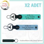 MiaWiki A + Kan Grubu Yazılı Özel Tasarım Anahtarlık, Standart, MH-KAN-MT-5570x2, Gök Mavi-Turkuaz-lacivert, üniseks-yetişkin