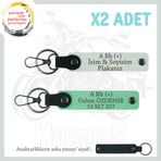 MiaWiki A Rh (+) Kan Grubu Yazılı Deri Anahtarlık Set, Standart, MH-KAN-MT-6287x2, Yeşil-Beyaz-siyah, üniseks-yetişkin