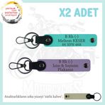 MiaWiki Acil Durum Anahtarlık Motosiklet, Standart, MH-KAN-MT-8912x2, Mor Menekşe-Turkuaz-sütlü kahve, üniseks-yetişkin