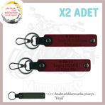 MiaWiki Acil Durum Deri Anahtarlık Bordo-Ysl, Standart, MH-KAN-MT-8529x2, Bordo-yeşil, üniseks-yetişkin
