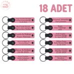 MiaWiki Anaokulu Karne Hatırası İsim Yazılı Anahtarlık, Standart, MH-KAN8576X18, Pembe, üniseks-çocuk