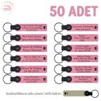 MiaWiki Anne ve Bebeğe Özel İsimli Deri Anahtarlık, Standart, MH-KAN8580X50, Pembe & Sütlü Kahve, üniseks-bebek