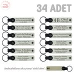 MiaWiki Anne ve Bebek İsimli Anahtarlık 34'lü Set, Standart, MH-KAN8550X34, Beyaz & Sütlü Kahve, üniseks-bebek