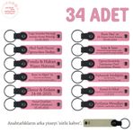 MiaWiki Anne ve Bebek İsimli Anahtarlık Seti, Standart, MH-KAN8580X34, Pembe & Sütlü Kahve, üniseks-bebek