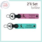 MiaWiki Arkadaşa Yazı Eklenebilir Set Anahtarlık, Standart, MH-KAN-39520x2, pembe-turkuaz, erkek