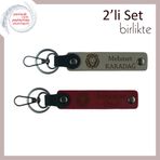 MiaWiki Aslan Figürlü Kişiye Özel 2'li Anahtarlık Seti, Standart, MH-KAN-38362x2, kül gri-bordo, erkek