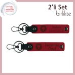 MiaWiki Aslan Figürlü Kişiye Özel 2'li Anahtarlık Seti, Standart, MH-KAN-38386x2, kırmızı-kırmızı, erkek