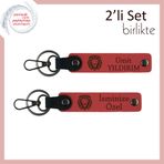 MiaWiki Aslan Figürlü Minimalist Anahtarlık Takımı, Standart, MH-KAN-38424x2, nar çiçeği-nar çiçeği, üniseks-yetişkin