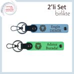 MiaWiki Aslan Motifli Kişisel Yazı Eklenebilir Anahtarlık, Standart, MH-KAN-38309x2, gök mavi-fıstık yeşil, üniseks-yetişkin
