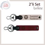 MiaWiki Aslan Temalı 2'li Deri Anahtarlık Seti, Standart, MH-KAN-38452x2, pudra-bordo, erkek