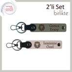 MiaWiki Aslan Temalı Kişisel Anahtarlık 2'li Set, Tek Ebat, MH-KAN-38372x2, kül gri-pudra, erkek