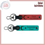 MiaWiki Ay Yıldız Desenli Kişisel Anahtarlık 2'li Set, Standart, MH-KAN-32630x2, nar çiçeği-koyu turkuaz, üniseks-yetişkin
