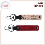 MiaWiki Ay Yıldız TC Deri Anahtarlık 2'li Set, Standart, MH-KAN-33165x2, yavru ağzı-kırmızı, üniseks-yetişkin