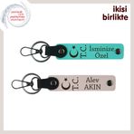 MiaWiki Ay Yıldız TC Deri Anahtarlık Seti, Standart, MH-KAN-33151x2, turkuaz-pudra, üniseks-yetişkin
