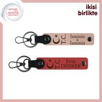 MiaWiki Ay Yıldız TC Deri Anahtarlık Seti, Standart, MH-KAN-33167x2, yavru ağzı-nar çiçeği, üniseks-yetişkin