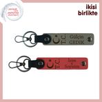 MiaWiki Ay Yıldız TC İsimli Anahtarlık Seti, Standart, MH-KAN-32904x2, kül gri-nar çiçeği, üniseks-yetişkin