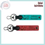 MiaWiki Ay Yıldız TC Kişiye Özel 2'li Anahtarlık Takımı, Standart, MH-KAN-32886x2, koyu turkuaz-nar çiçeği, üniseks-yetişkin