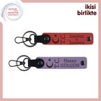 MiaWiki Ay Yıldız TC Temalı Deri Anahtarlık Seti 2'li, Standart, MH-KAN-32957x2, nar çiçeği-mor menekşe, üniseks-yetişkin