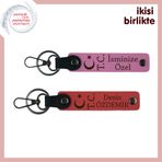 MiaWiki Ay Yıldız TC Temalı İsimli Anahtarlık Takımı, Tek Ebat, MH-KAN-32976x2, pembe-nar çiçeği, üniseks-yetişkin