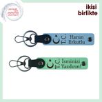 MiaWiki Ay Yıldız TC Temalı İsimli Deri Anahtarlık Seti, Standart, MH-KAN-32840x2, gök mavi-açık yeşil, üniseks-yetişkin