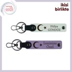 MiaWiki Ay Yıldız Temalı 2'li Kişisel Anahtarlık, Standart, MH-KAN-32471x2, beyaz-mor menekşe, üniseks-yetişkin