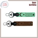 MiaWiki Ay Yıldız Temalı İsim Yazılı 2'li Anahtarlık, Standart, MH-KAN-32443x2, açık yeşil-açık kahve, üniseks-yetişkin