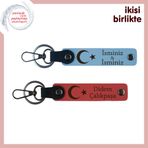 MiaWiki Ay Yıldızlı 2'li İsimli Anahtarlık, Standart, MH-KAN-32526x2, gök mavi-nar çiçeği, üniseks-yetişkin