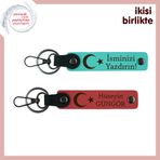 MiaWiki Ay Yıldızlı İsim Yazılı 2'li Anahtarlık Seti, Standart, MH-KAN-32724x2, turkuaz-nar çiçeği, üniseks-yetişkin