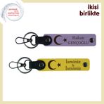 MiaWiki Ayyıldız İşlemeli 2'li Anahtarlık Seti, Standart, MH-KAN-32619x2, mor menekşe-sarı, üniseks-yetişkin