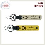 MiaWiki Ayyıldız Kurt Göktürk Desenli Deri Anahtarlık, Standart, MH-KAN-33458x2, sütlü kahve-sarı, üniseks-yetişkin