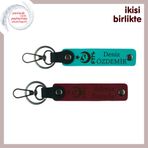 MiaWiki Ayyıldız Kurt Göktürk Desenli İsim Yazılı Anahtarlık, Standart, MH-KAN-33303x2, koyu turkuaz-bordo, üniseks-yetişkin