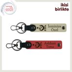 MiaWiki Ayyıldız Kurt Göktürk İsme Özel Anahtarlık Set, Standart, MH-KAN-33455x2, sütlü kahve-nar çiçeği, üniseks-yetişkin