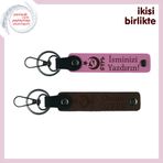 MiaWiki Ayyıldız Kurt Göktürk Temalı Deri Anahtarlık Seti, 11.5 cm x 2.3 cm, MH-KAN-33396x2, pembe-koyu kahve, üniseks-yetişkin