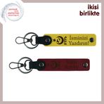 MiaWiki Ayyıldız Kurt Göktürklü Deri Anahtarlık x2, Standart, MH-KAN-33429x2, sarı-bordo, üniseks-yetişkin