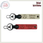 MiaWiki Ayyıldız Temalı İsme Özel Anahtarlık Seti, Standart, MH-KAN-32382x2, sütlü kahve-nar çiçeği, üniseks-yetişkin