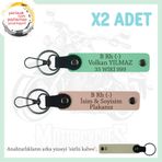 MiaWiki B- Kan Grubu Motosiklet Anahtarlık, Standart, MH-KAN-MT-9282x2, Yavruağzı-Yeşil-sütlü kahve, üniseks-yetişkin