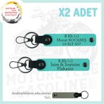 MiaWiki B Rh (+) Kan Grubu Motor Plaka Anahtarlık, Standart, MH-KAN-MT-8185x2, Turkuaz-gri, üniseks-yetişkin