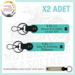 MiaWiki B Rh (+) Kan Grubu Motor Plaka Anahtarlık, Standart, MH-KAN-MT-8188x2, Turkuaz-sütlü kahve, üniseks-yetişkin