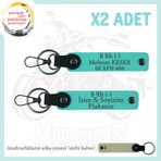 MiaWiki B Rh (-) Kan Grubu Motor Plaka Anahtarlık, Standart, MH-KAN-MT-9188x2, Turkuaz-sütlü kahve, üniseks-yetişkin