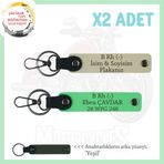 MiaWiki B Rh (-) Kan Grubu Motorcu Plakalı Deri Anahtarlık, Standart, MH-KAN-MT-9164x2, Sütlü Kahve-Fıstık Yeşil-yeşil, üniseks-yetişkin