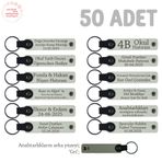 MiaWiki Bebeğinizin Ve Annenin İsmine Özel 50'li Anı Anahtarlığı Set, Standart, MH-KAN8547X50, Beyaz & Gri, üniseks-bebek
