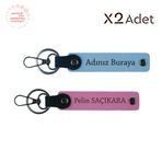 MiaWiki Bebek İsimi Yazılabilen 2'li Anahtarlık Seti, Standart, MH-KAN-1037x2, Gök Mavi-Pembe, üniseks-bebek