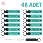 MiaWiki Bebek İsmi Yazılı Turkuaz Siyah Anahtarlık 48'li, 48'li Set, MH-KAN8597X48, Turkuaz & Siyah, üniseks-bebek