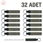 MiaWiki Bebek Mevlidi Hatırası Anahtarlık 32'li Set, Standart, MH-KAN8518X32, Kül Gri & Yeşil, üniseks-bebek