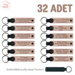 MiaWiki Bebek Mevlidi Hatırası Anahtarlık 32'li Set, Standart, MH-KAN8532X32, Yavru Ağzı & Lacivert, üniseks-bebek
