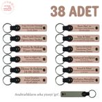 MiaWiki Bebek Mevlidi Hatırası Anahtarlık 38'li Set, Standart, MH-KAN8520X38, Yavruağzı & Gri, üniseks-bebek