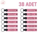 MiaWiki Bebek Mevlidi Hatırası Anahtarlık 38'li Set, Standart, MH-KAN8576X38, Pembe, üniseks-bebek