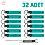 MiaWiki Bebek Mevlidi Hediyesi Anahtarlık 32'li Set, Standart, MH-KAN8565X32, Koyu Turkuaz & Gri, üniseks-bebek