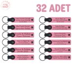 MiaWiki Bebek Mevlidi Hediyesi Anahtarlık 32'li Set, Standart, MH-KAN8576X32, Pembe, üniseks-bebek